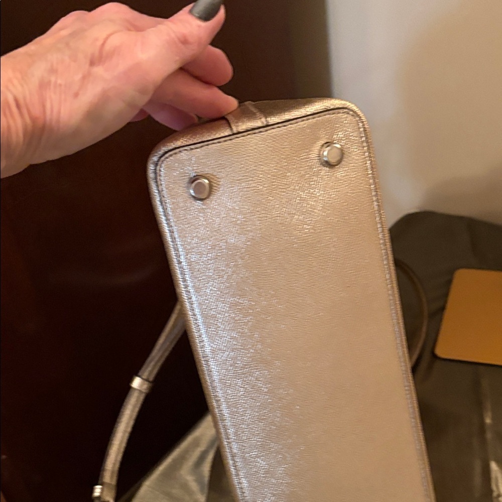 Coach Metallic Dome Satchel - Gold - Picture 9 of 16